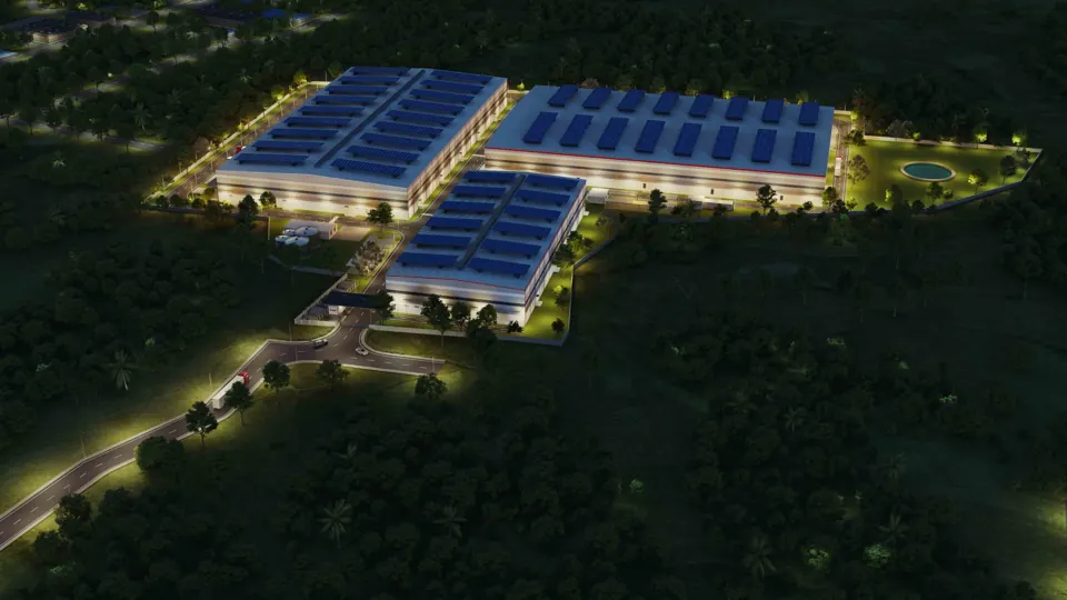 Aerial night view of the Sameera park